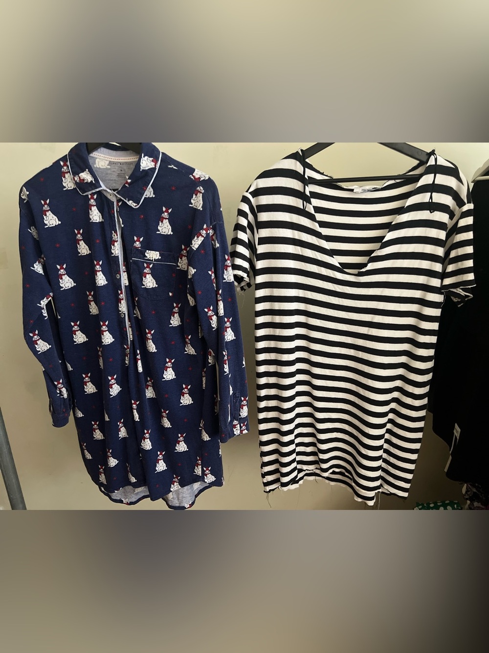 Tommy Hilfiger pajama shirtdress featuring an all-over white bunny print with re